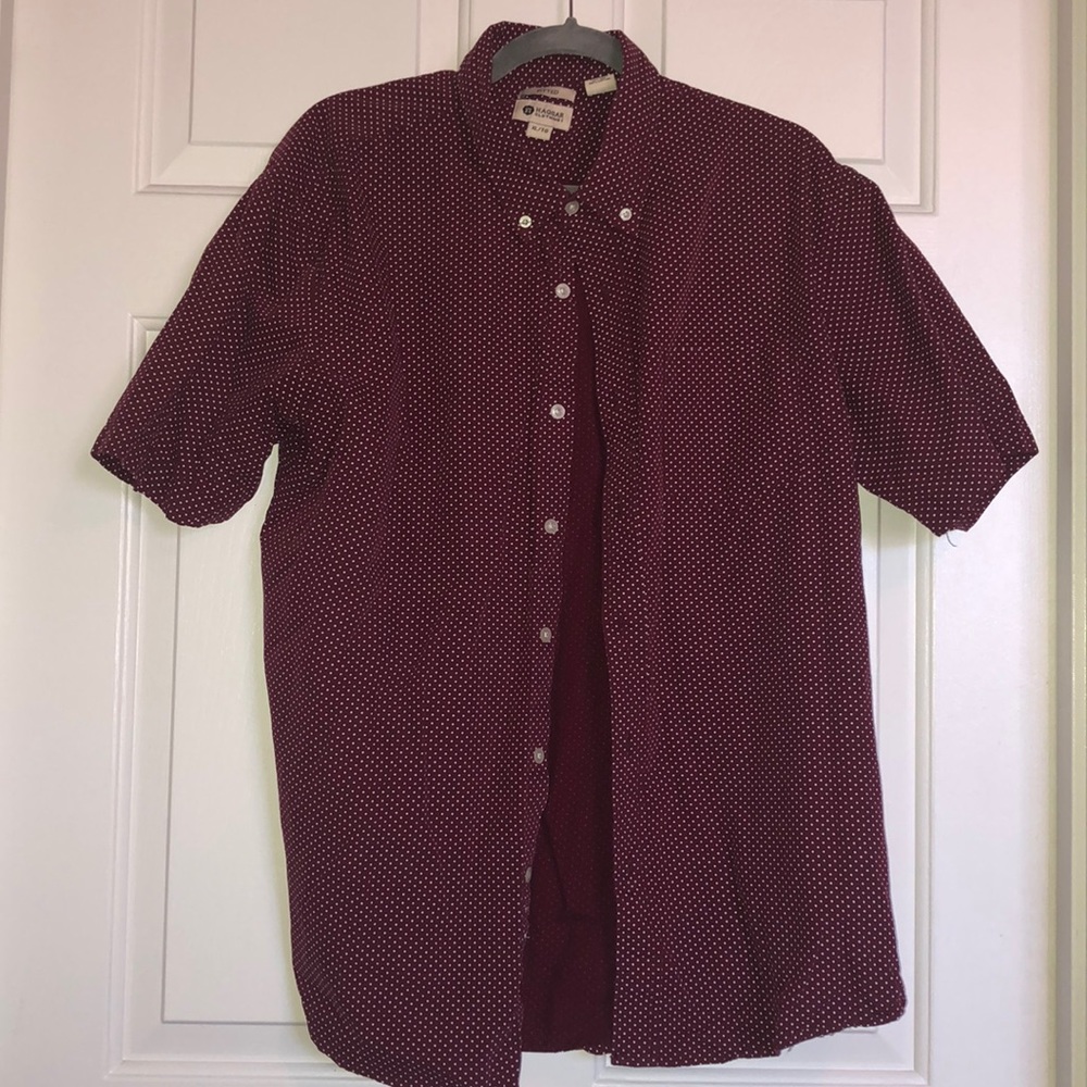 Polka dotted collard shirt